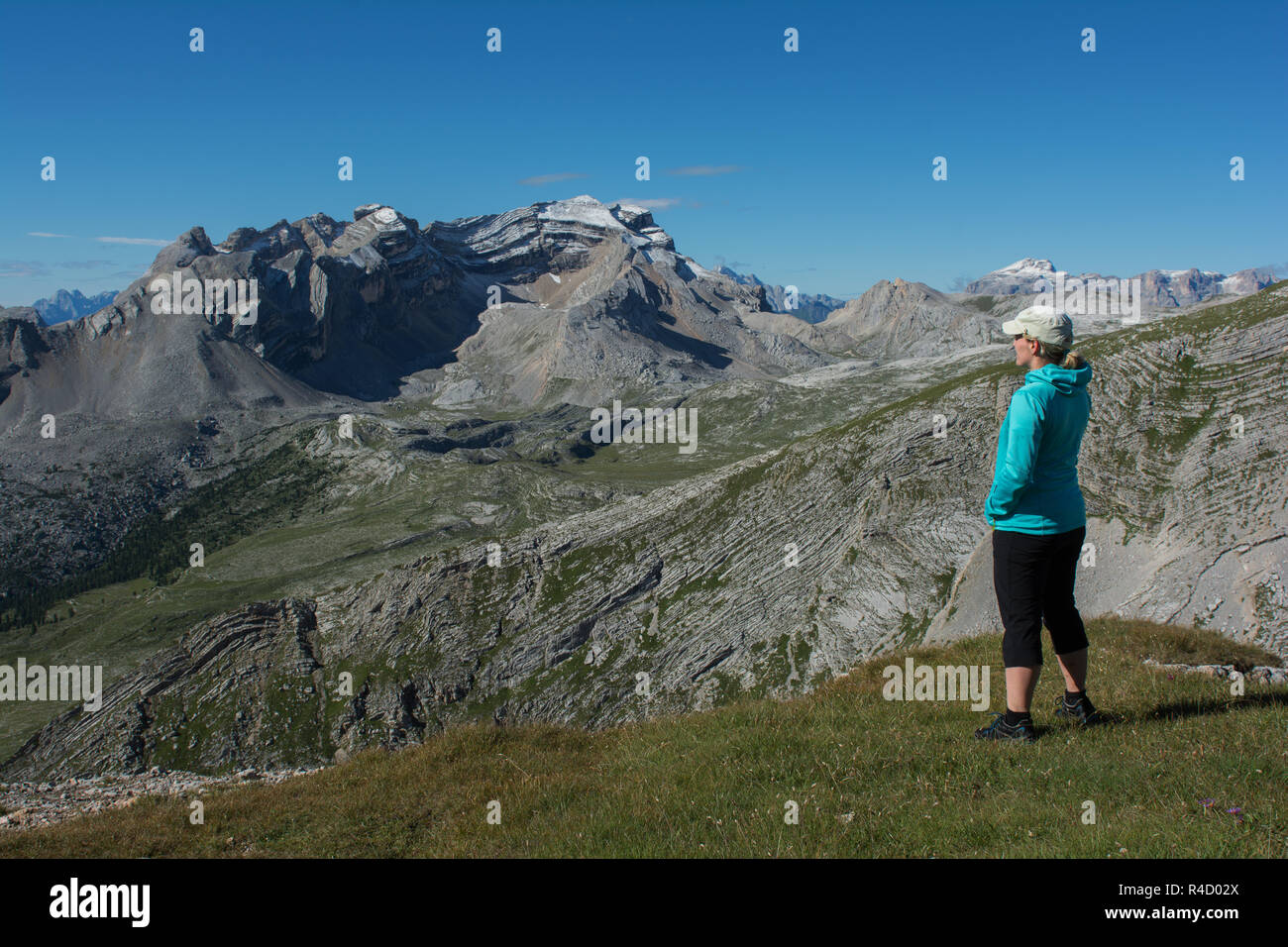 Suche in fanesgebirge Stockfoto