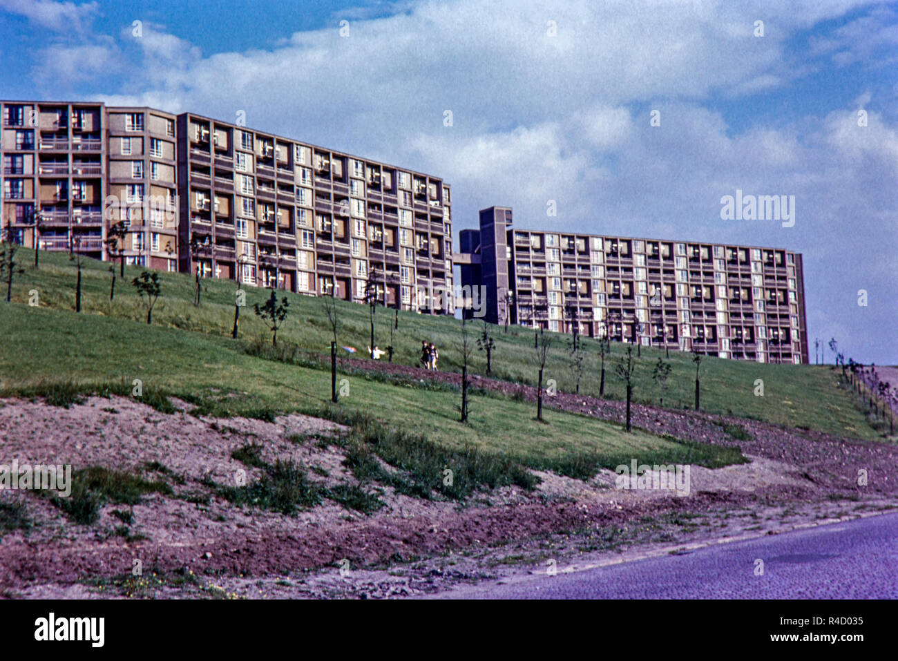 Park Hill Wohnungen, Sheffield. Bild im Juli 1964 getroffen Stockfoto