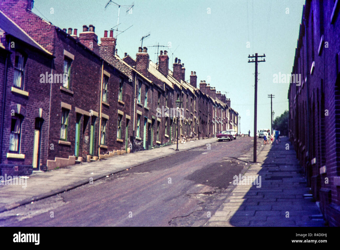 Burngreave Bank Reihenhäuser, Sheffield Mai 1966 Stockfoto