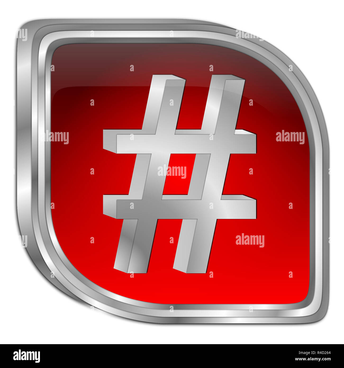 Red Hashtag" - 3D-Darstellung Stockfoto