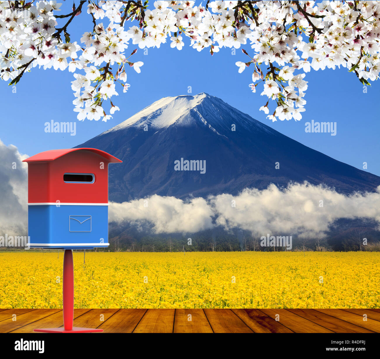 3D-rendering Mailbox mit schönen Hintergrundbild Stockfoto