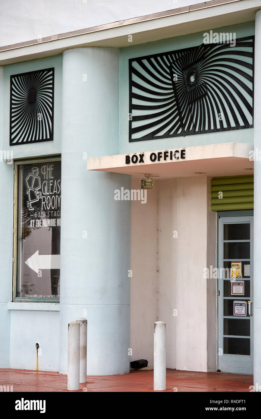 Das Box Office im Fillmore an das Jackie Gleason Theater in Miami Beach, Miami, Florida, USA Stockfoto