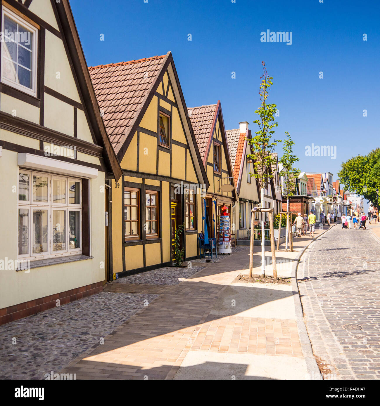 Straße in Warnemünde Stockfoto