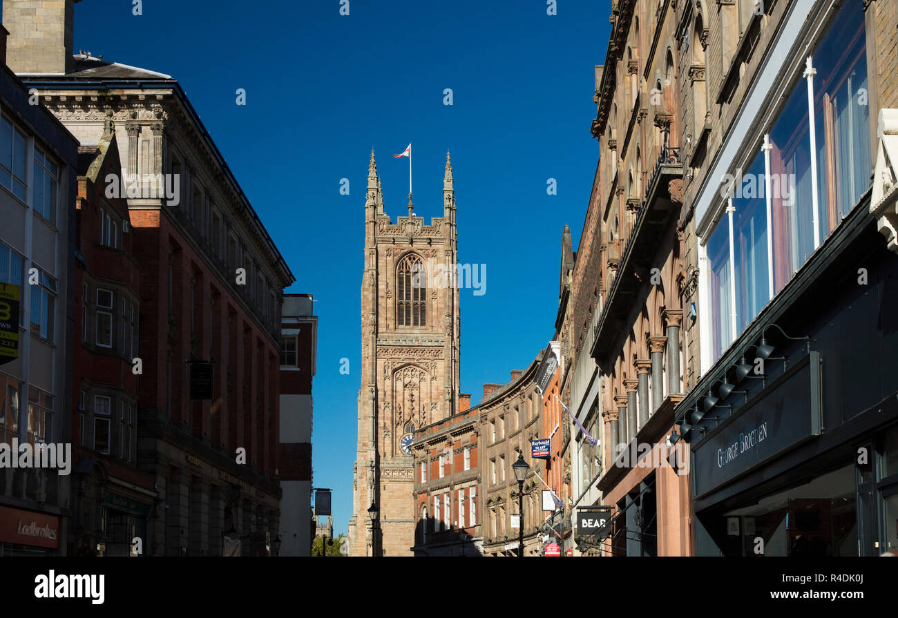 Derby, Derbyshire, UK: Oktober 2018: Kathedrale von Derby Allerheiligen Stockfoto