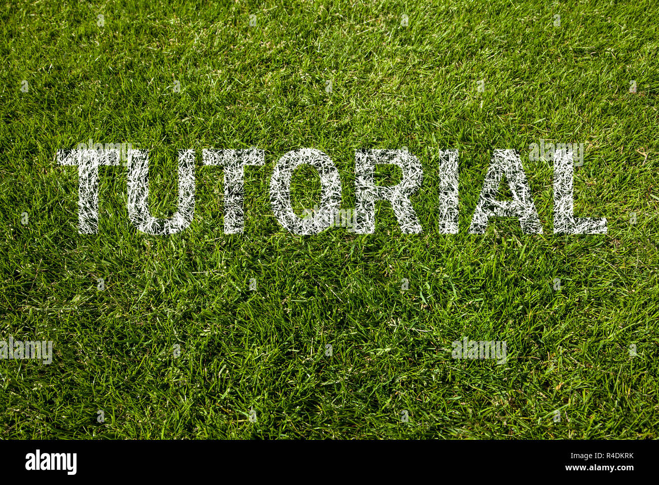Tutorial text auf Wiese Stockfoto