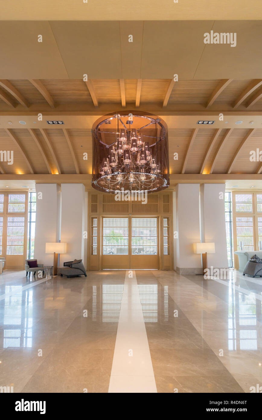 Hotel Lobby Hintergrund Stockfoto