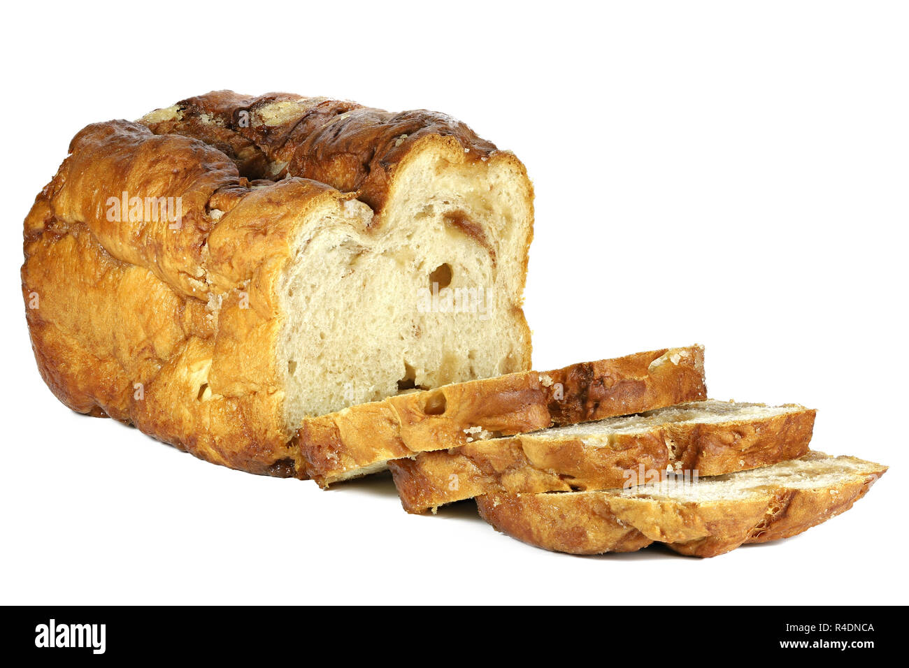 Friesische Suicurbrood (Zucker Brot) auf weißem Hintergrund Stockfoto