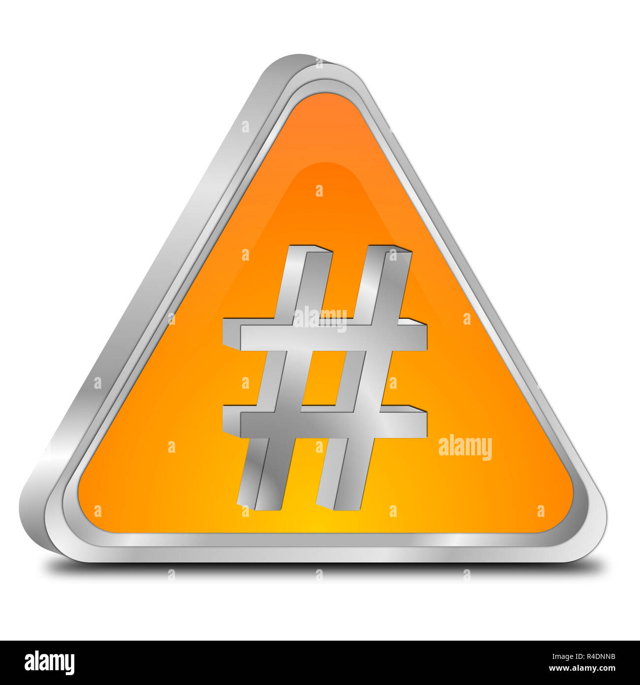Orange Hashtag" - 3D-Darstellung Stockfoto