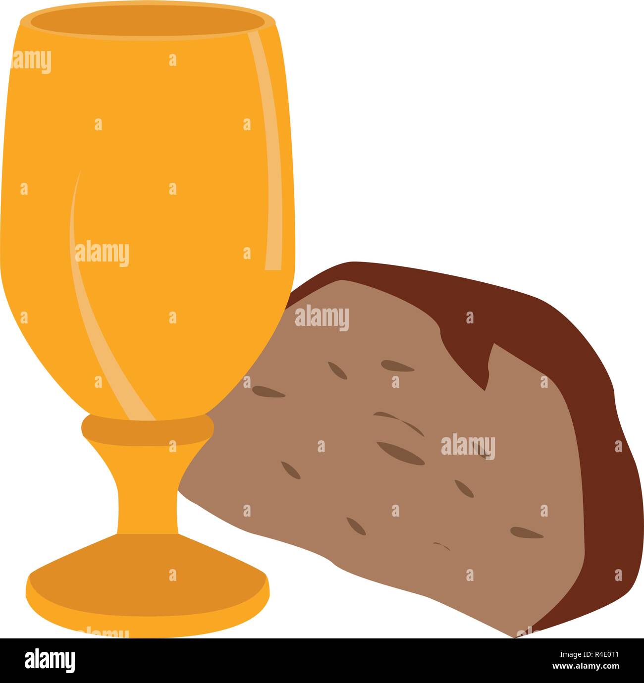 Kelch mit Brot Stück Stock Vektor