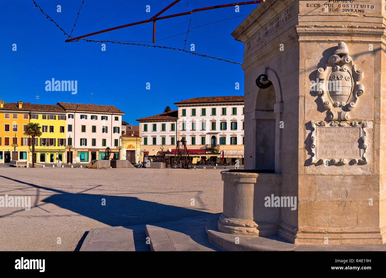 Zentraler Platz in Palmanova Sehenswürdigkeiten anzeigen Stockfoto