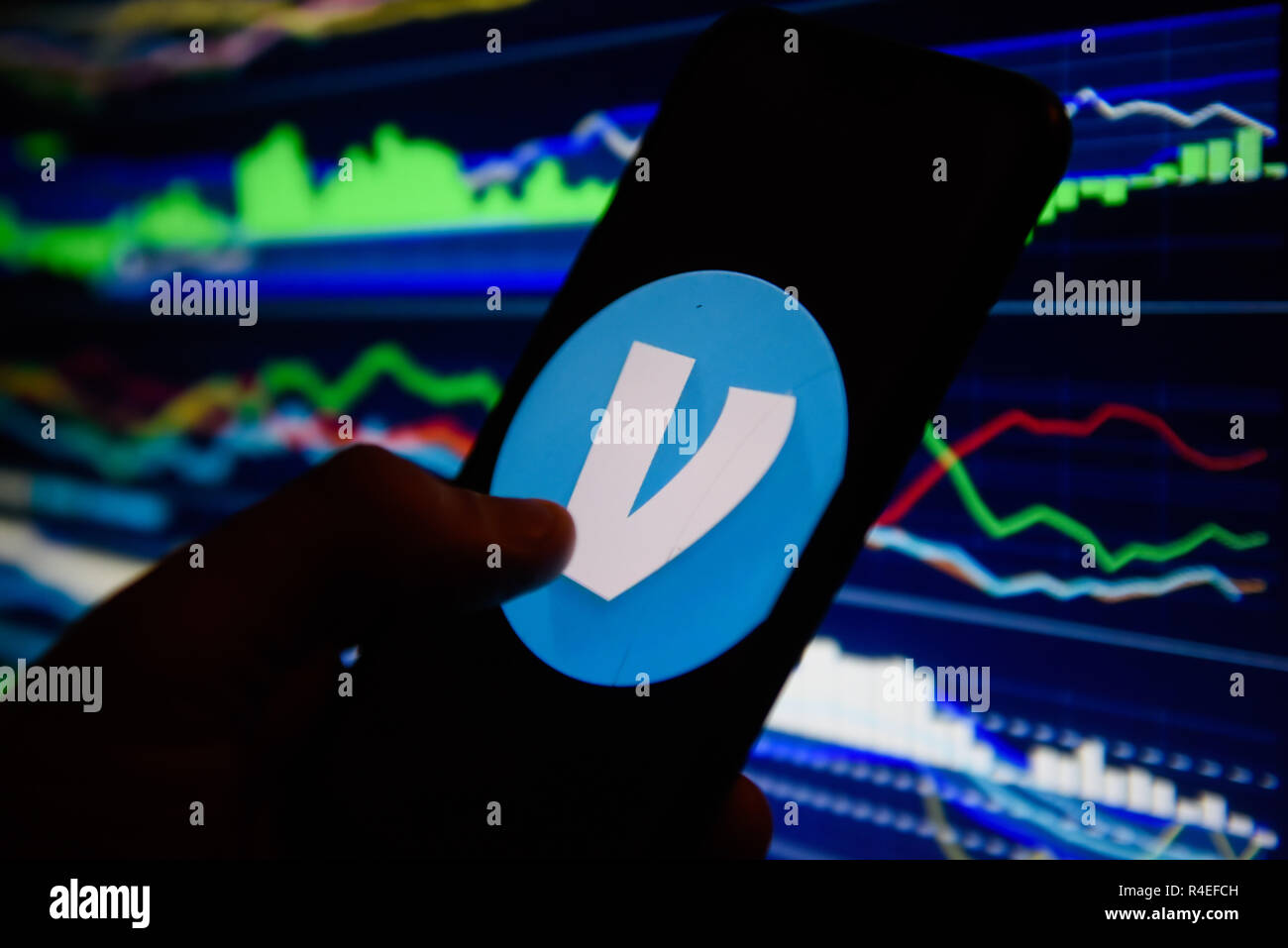 Krakau, Polen. 27 Nov, 2018. Venmo Logo ist auf ein Android Mobiltelefon gesehen. Credit: Omar Marques/SOPA Images/ZUMA Draht/Alamy leben Nachrichten Stockfoto