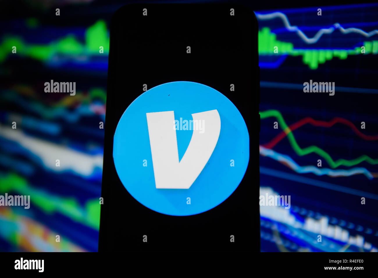 Krakau, Polen. 27 Nov, 2018. Venmo Logo ist auf ein Android Mobiltelefon gesehen. Credit: Omar Marques/SOPA Images/ZUMA Draht/Alamy leben Nachrichten Stockfoto