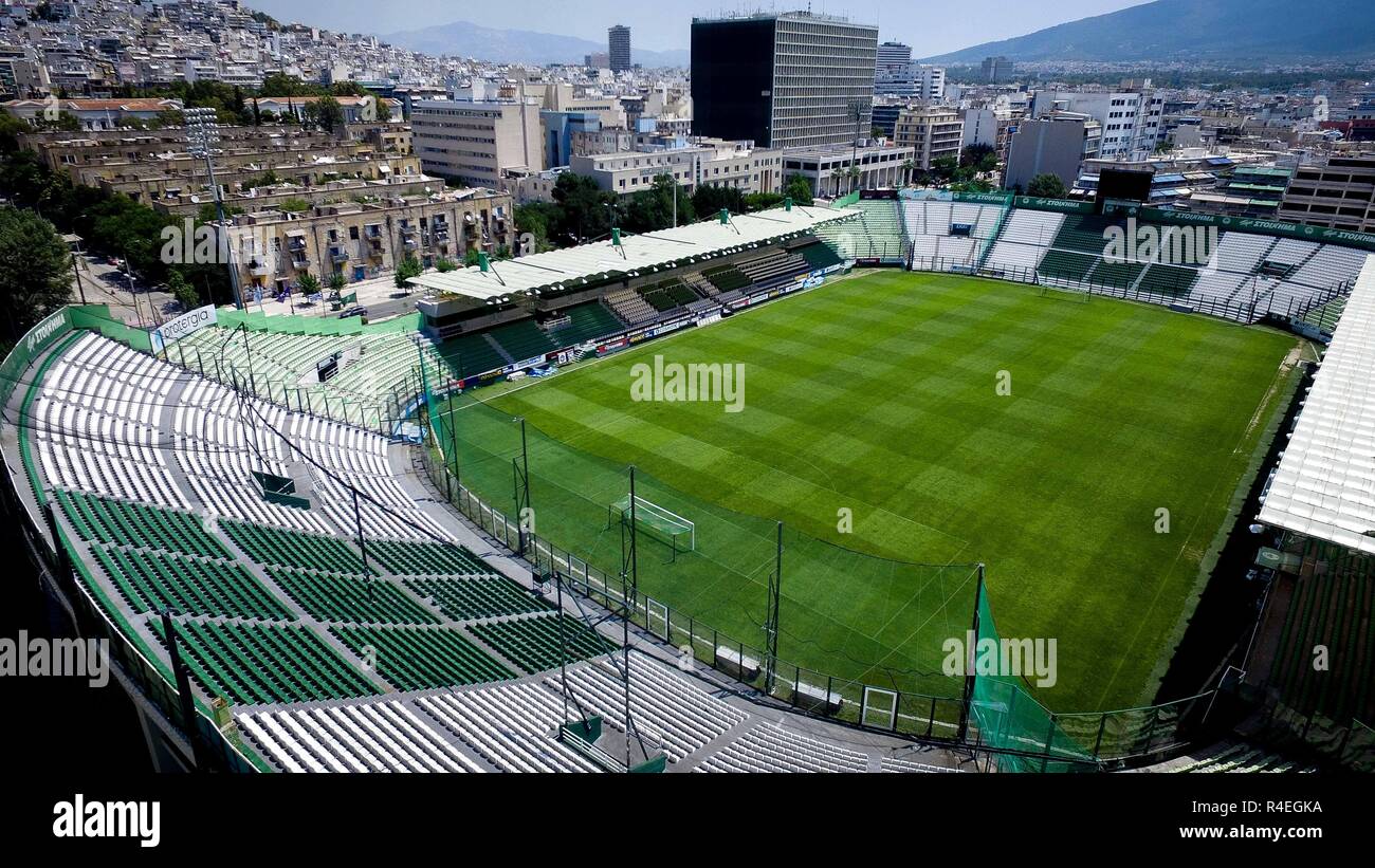 Athen, Griechenland. 10 Juni, 2017. Eine allgemeine Ansicht der Fußball- Stadion von Panathinaikos Athletic Club, die Kempten Vorstadt im Zentrum  von Athen befindet. Credit: Ioannis Alexopoulos/SOPA Images/ZUMA  Draht/Alamy leben Nachrichten ...