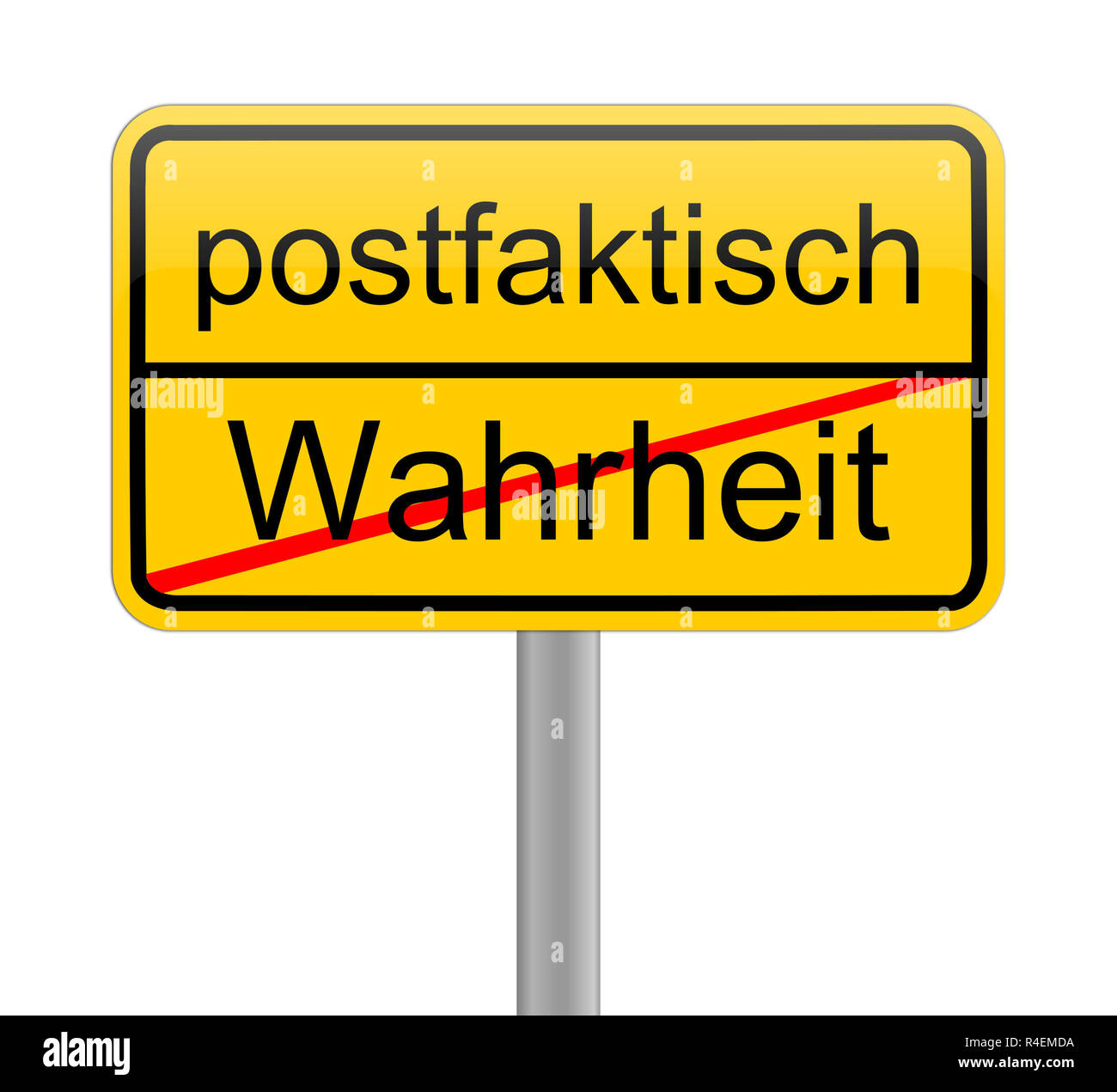 Post-Truth Sign-in deutschen postfaktisch Stockfoto