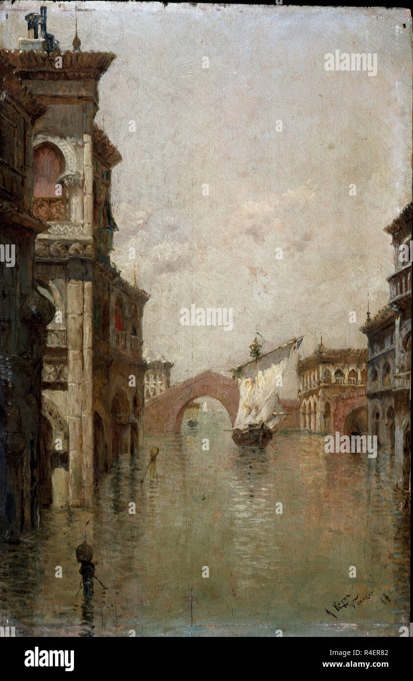 VENECIA - 35 x 23. Autor: REYNA MANESCAU ANTONIO MARIA. Standort: Private Collection. Stockfoto