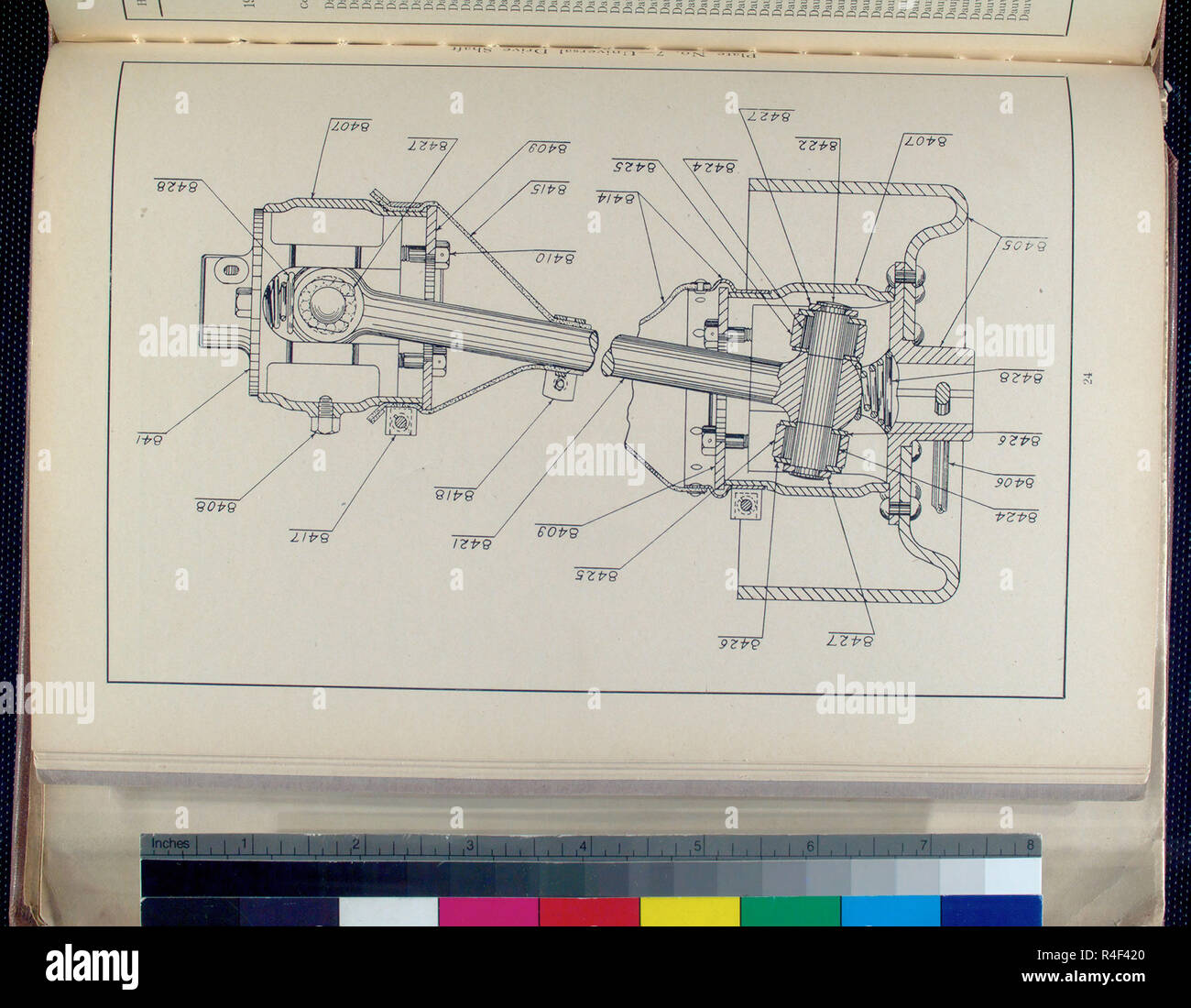 Jahrgang Maschinenbau Zeichnung Stockfoto