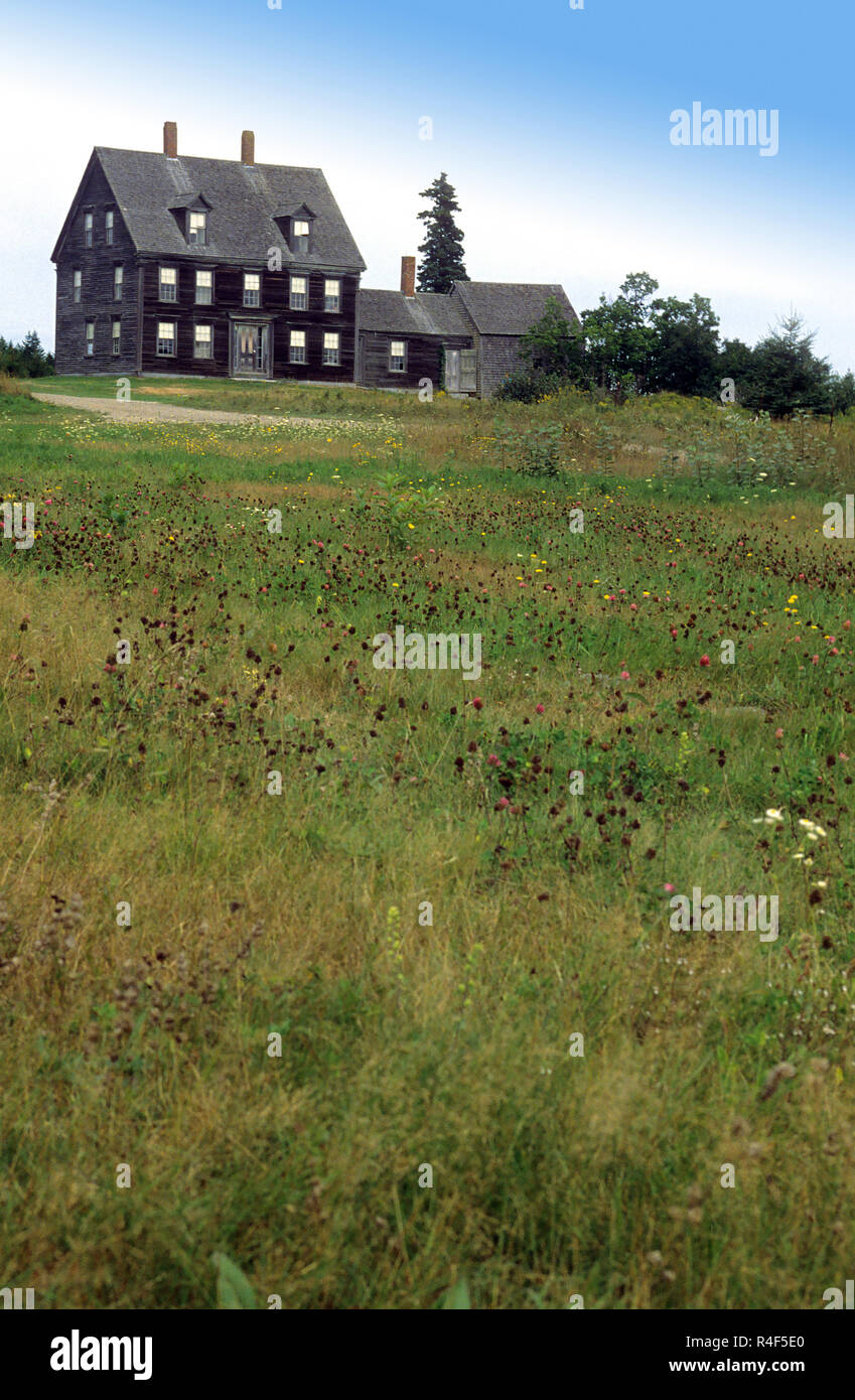 Die Olson Haus - Lage von Christina's Welt - Andrew Wyeth Malerei - Cushing, Maine, USA Stockfoto