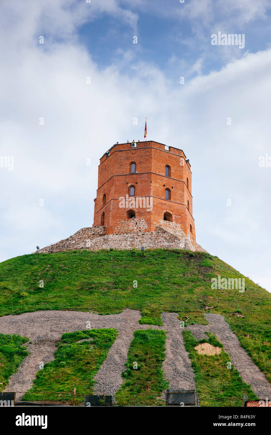 Gediminas' Turm ist der restliche Teil des Oberen Schlosses in Vilnius, Vilnius, Litauen, Baltikum, Europa. Stockfoto