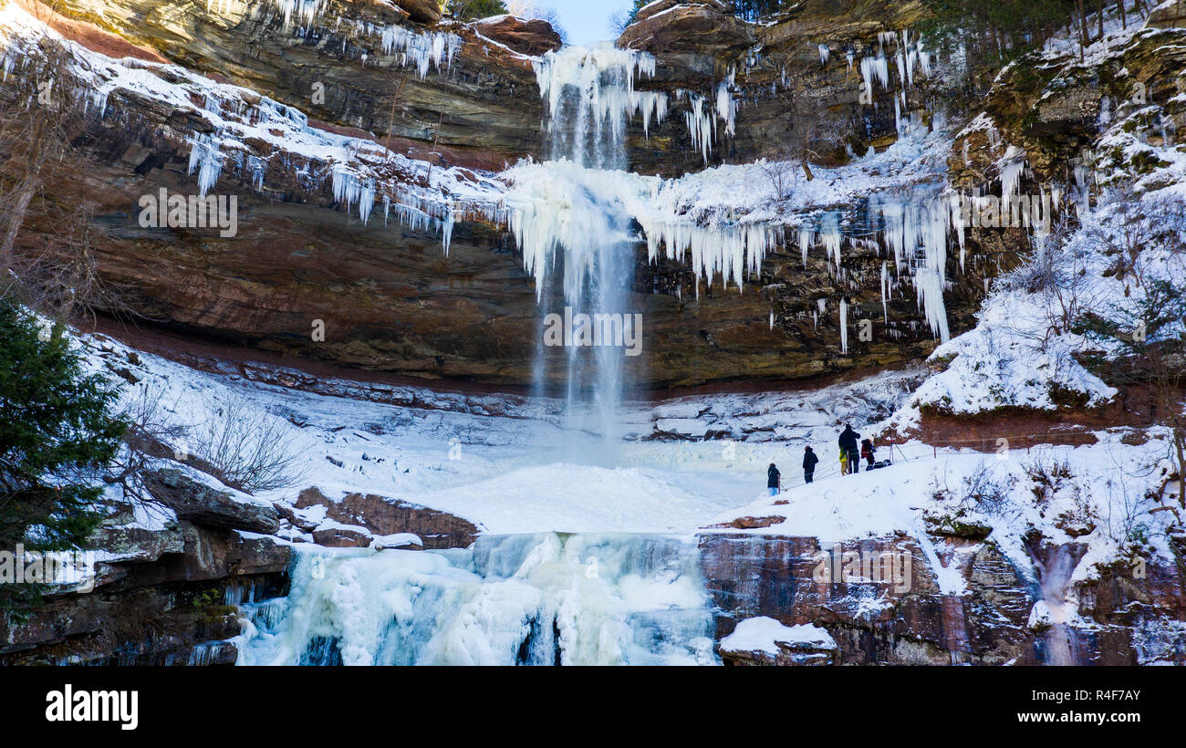 Winter am Kaaterskill fällt, Catskill Mountains, New York, USA Stockfoto