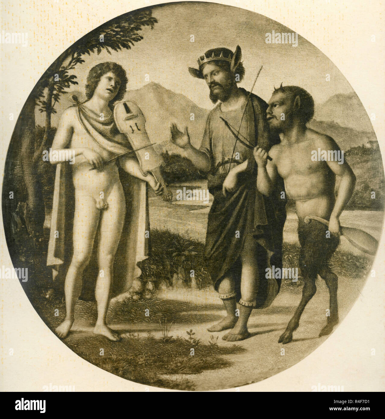 Apollon und Marsyas, Gemälde von Giovanni Battista Cima da Conegliano Stockfoto