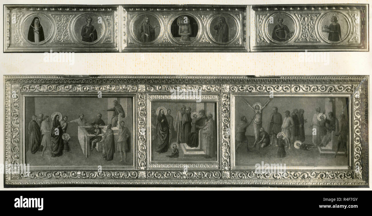 Die Geschichte von St. Julitta und ihres Sohnes S. Cyriakus, Gemälde von Florentiner Schule, frühe XV. Jahrhundert Stockfoto