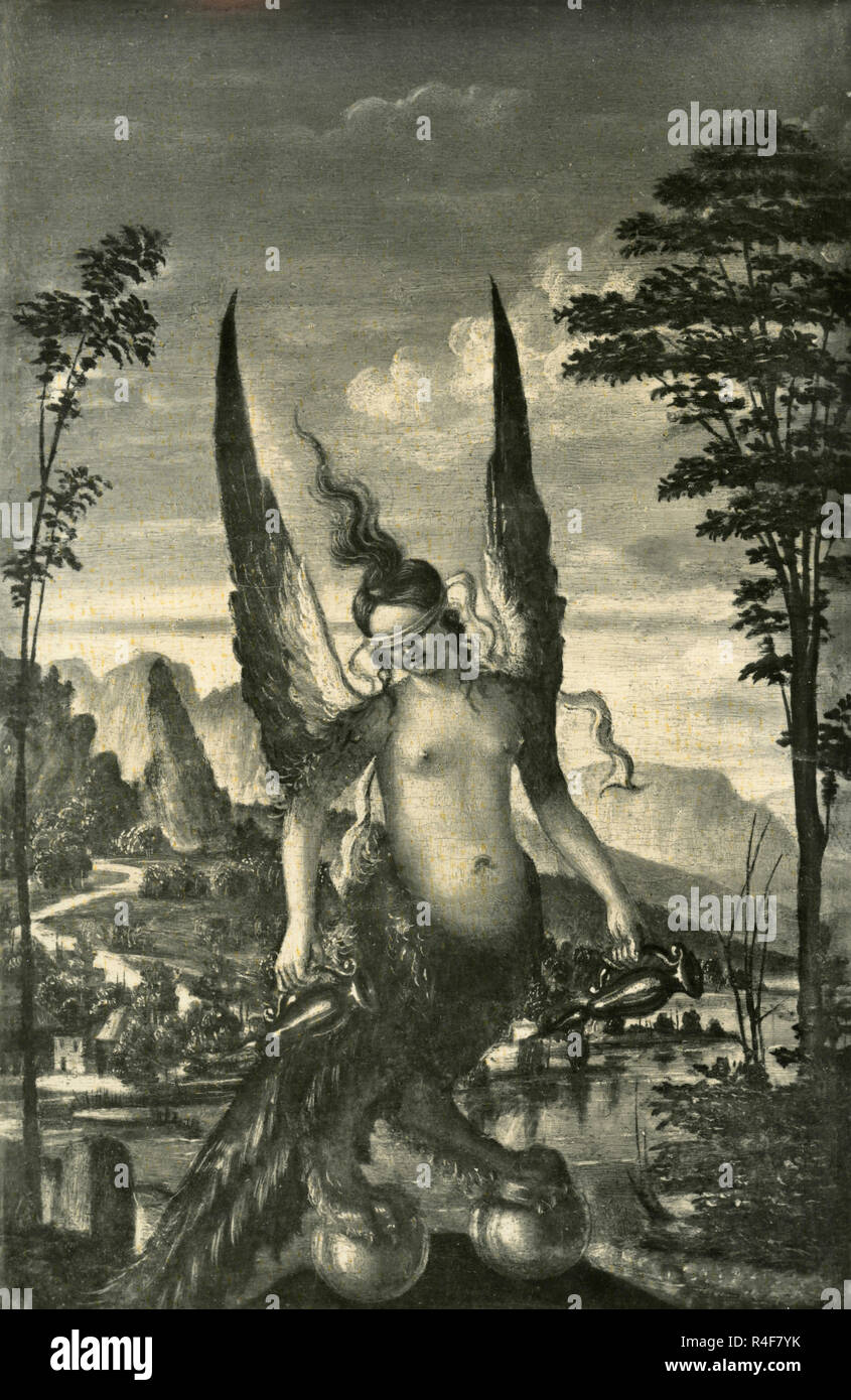 Das Glück (oder Melancholie) Gemälde von Giovanni Bellini Stockfoto