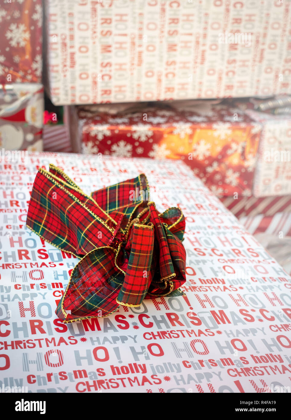 Weihnachten Geschenkboxen urlaub Hintergrund Dekor Stockfoto