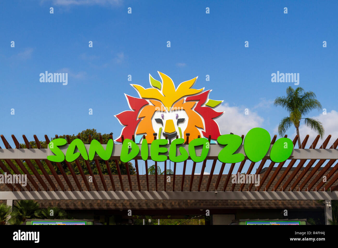 Haupteingang Zoo von San Diego, Kalifornien, USA. Stockfoto