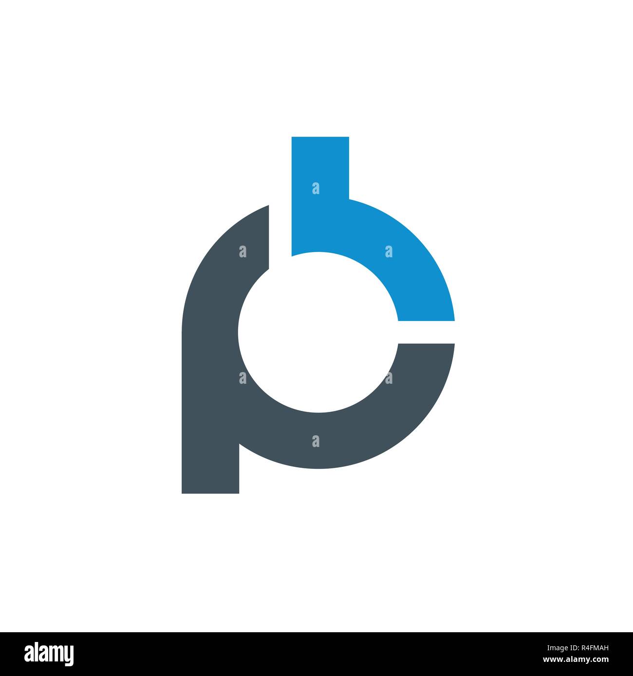 Logo der stilisierten Buchstaben P und B sauber und einfach Logo Vorlage, geeignet für ein kreatives Unternehmen, Studio, Team, etc. aus 100% Vektor Formen, die Sie Stock Vektor
