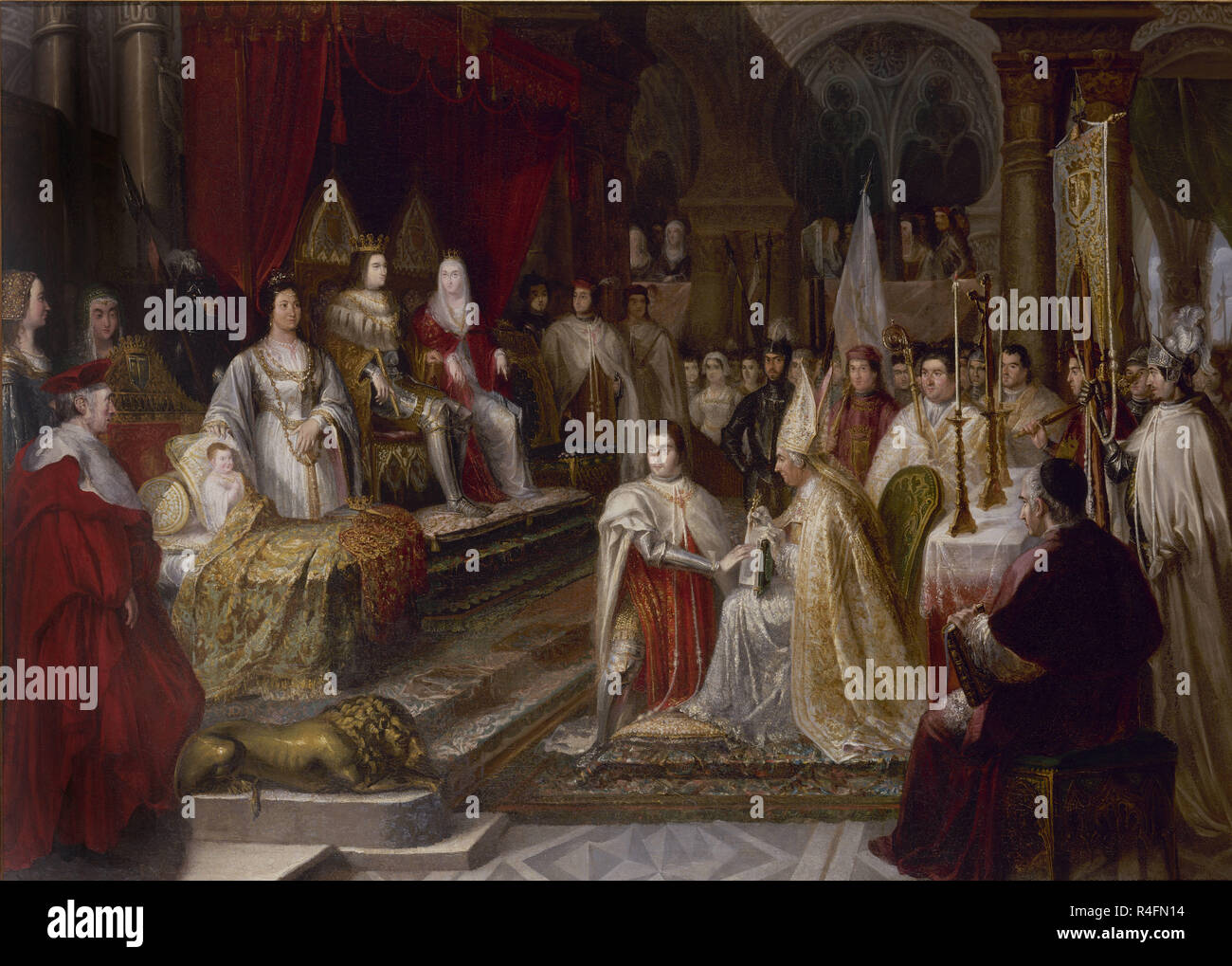 (JURA ANTE LOS REYES CATOLICOS) - SIGLO XIX - PINTURA HISTORICISTA. Thema: ESCUELA ESPAÑOLA. Standort: Private Collection. Stockfoto