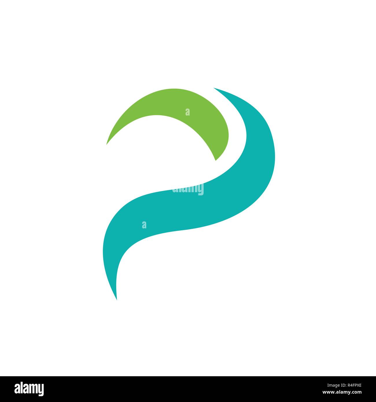 Einfach und Sauber Schreiben P Logo Vorlage. Einzigartige Buchstabe P Logo isoliert auf weißem Hintergrund. Im EPS-Vektor Format verfügbar. Stock Vektor