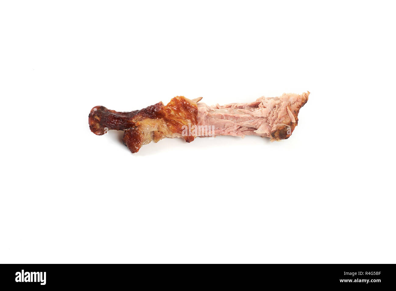 Türkei Knochen nach dem Essen, auf einem weißen Hintergrund. Stockfoto