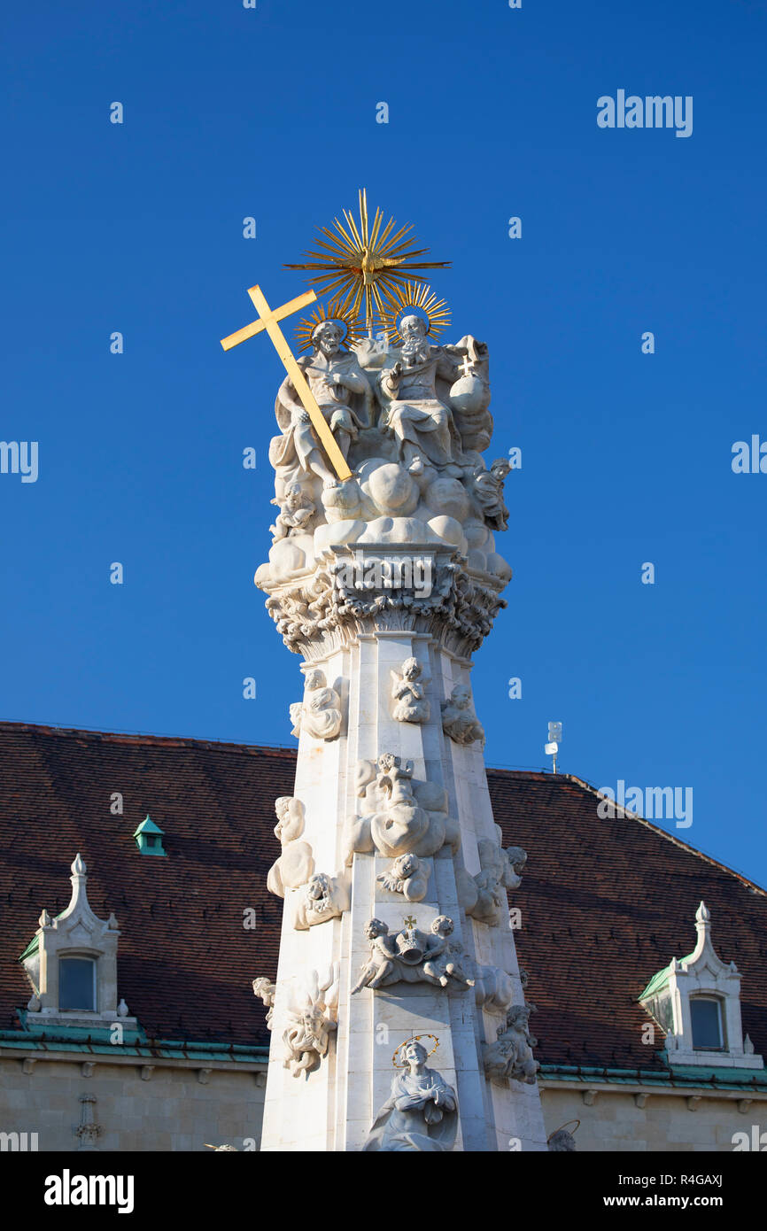 Statue der Heiligen Dreifaltigkeit in der Altstadt von Buda, Budapest, Ungarn Stockfoto