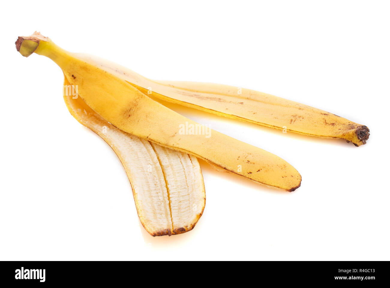 Bananen-Haut isoliert auf weißem Hintergrund Stockfoto
