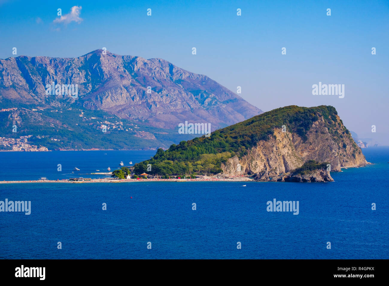 Insel Sveti Nikola, Budva, Adria, Montenegro Stockfoto