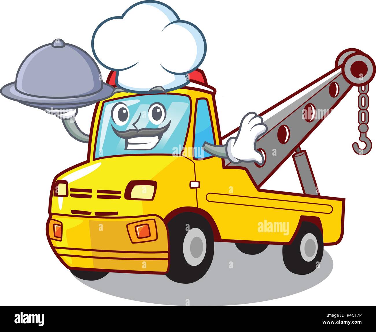 Koch mit Essen Transport auf Lkw abschleppen cartoon Auto  Stock-Vektorgrafik - Alamy