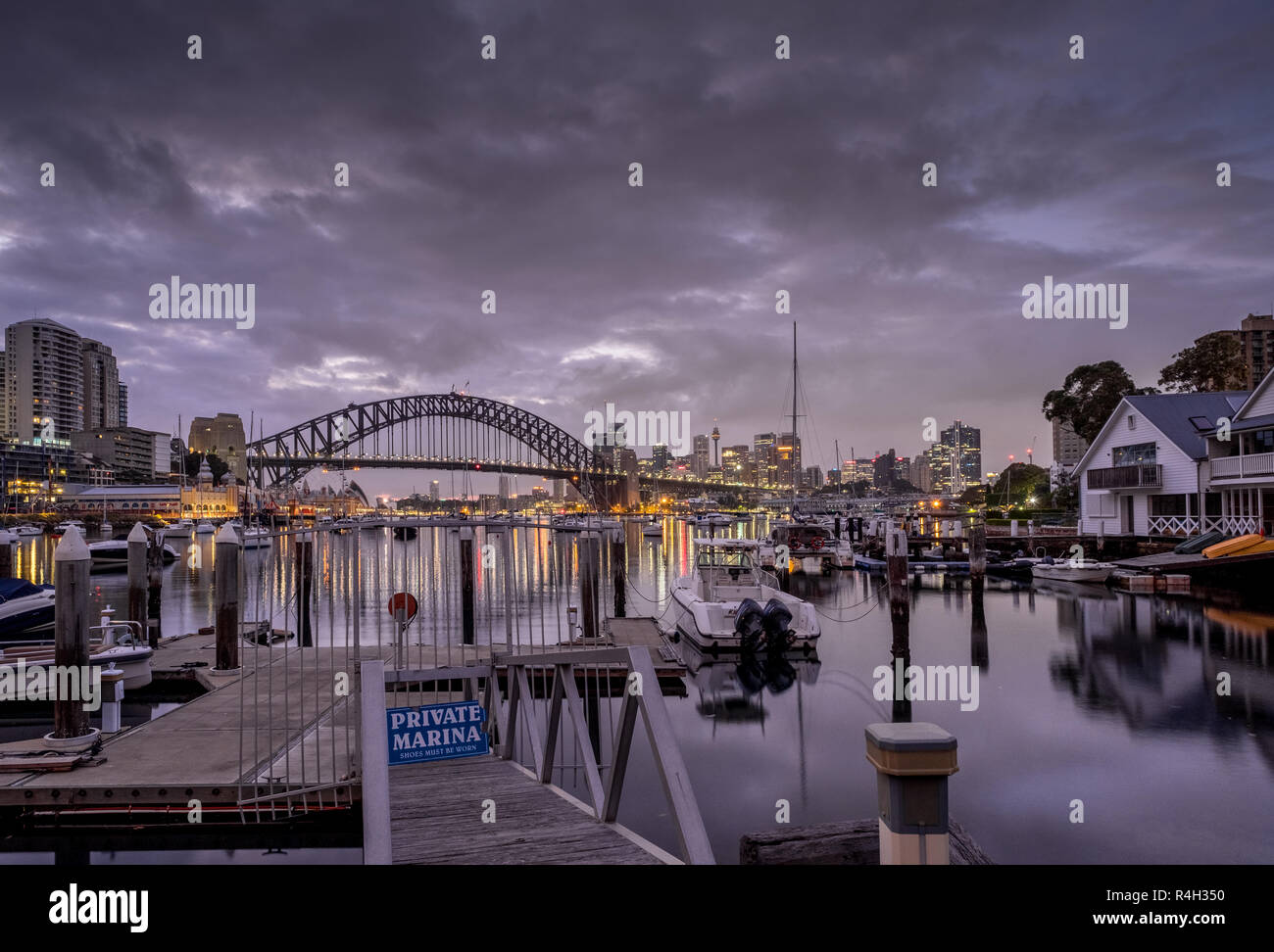 Einen eigenen Bootsanleger auf Sydneys Lavender Bay Stockfoto