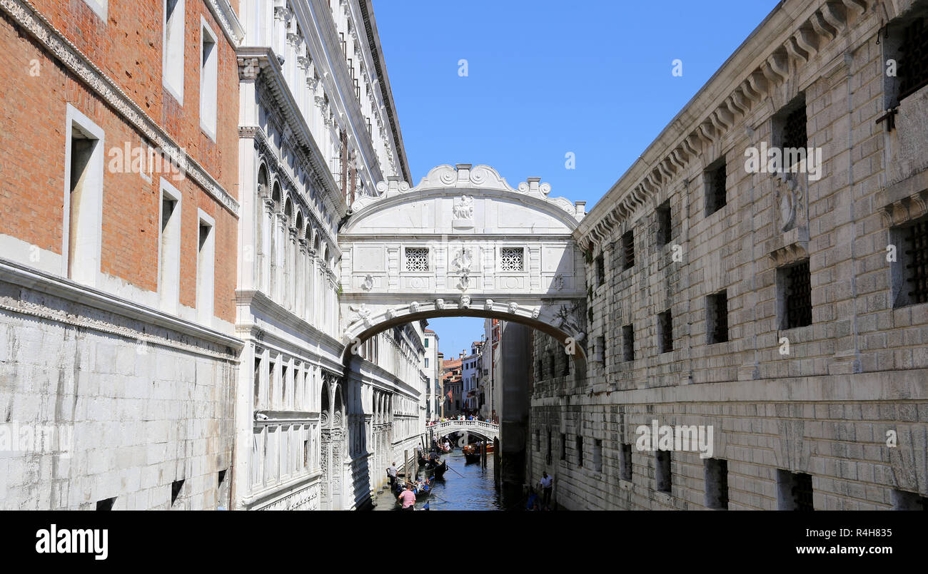 Italien. Venedig. Seufzerbrücke. 17. Jahrhundert. Barock Stil. Von Antonio Cortino. Region Venetien. Stockfoto