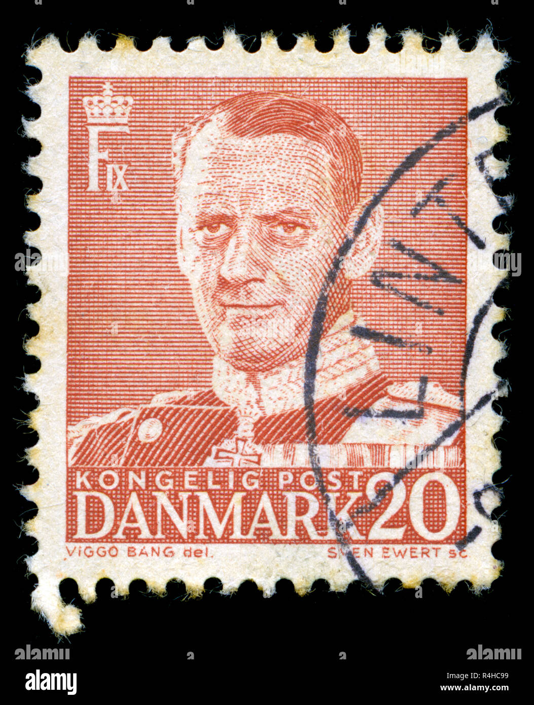 Poststempel Stempel aus Dänemark in der König Frederik IX-Serie in ausgestellten Stockfoto