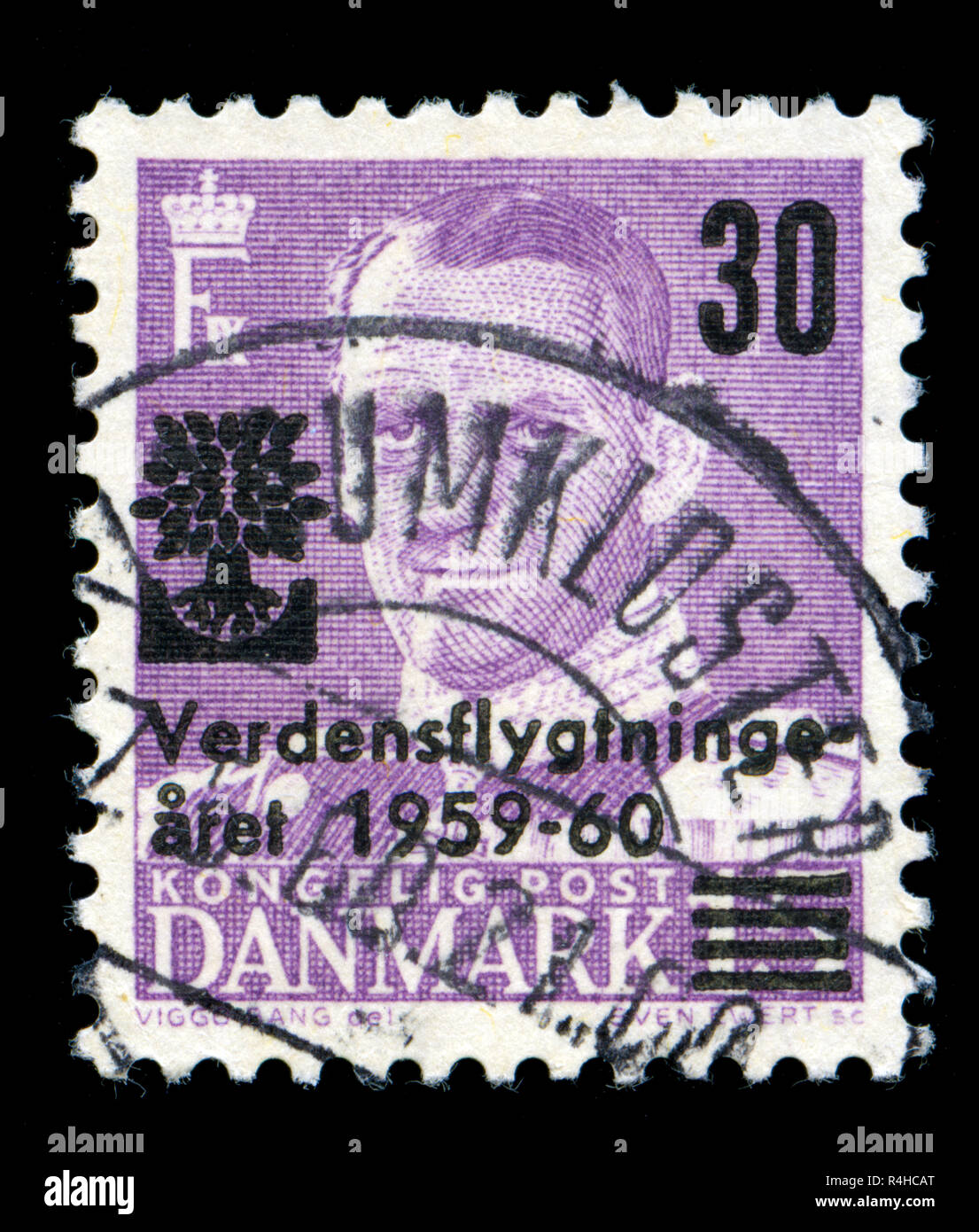 Poststempel Stempel aus Dänemark in der König Frederik IX-Serie 1960 ausgestellt Stockfoto