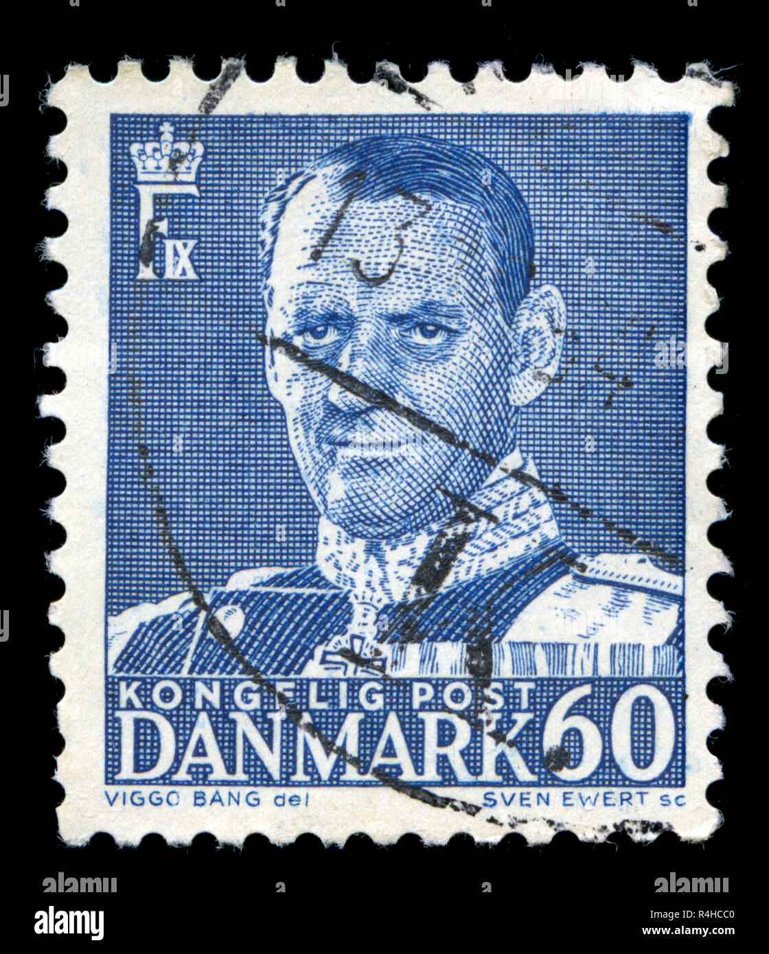 Poststempel Stempel aus Dänemark in der König Frederik IX-Serie in ausgestellten Stockfoto