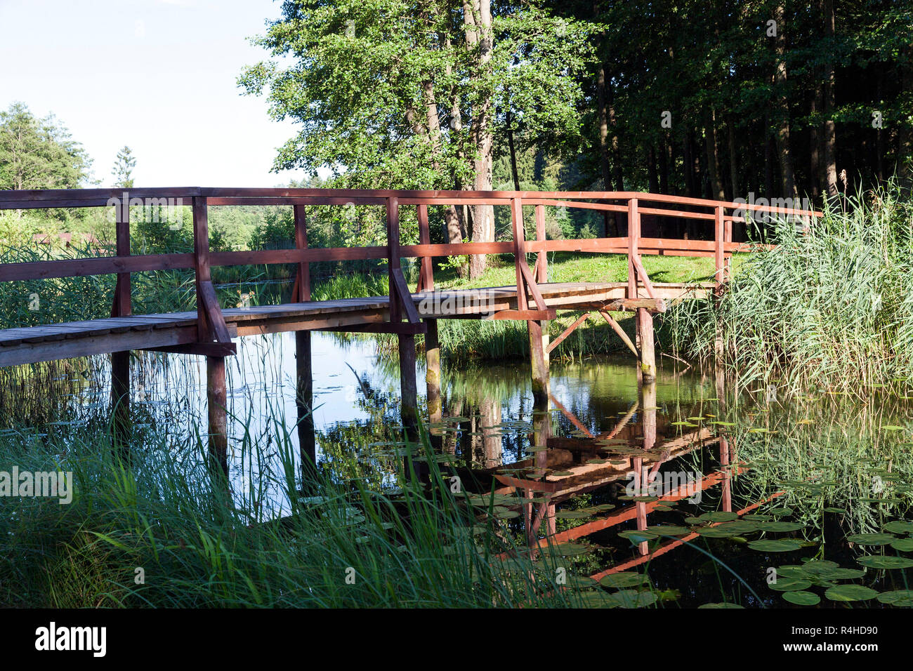 alte Holzbrücke Stockfoto