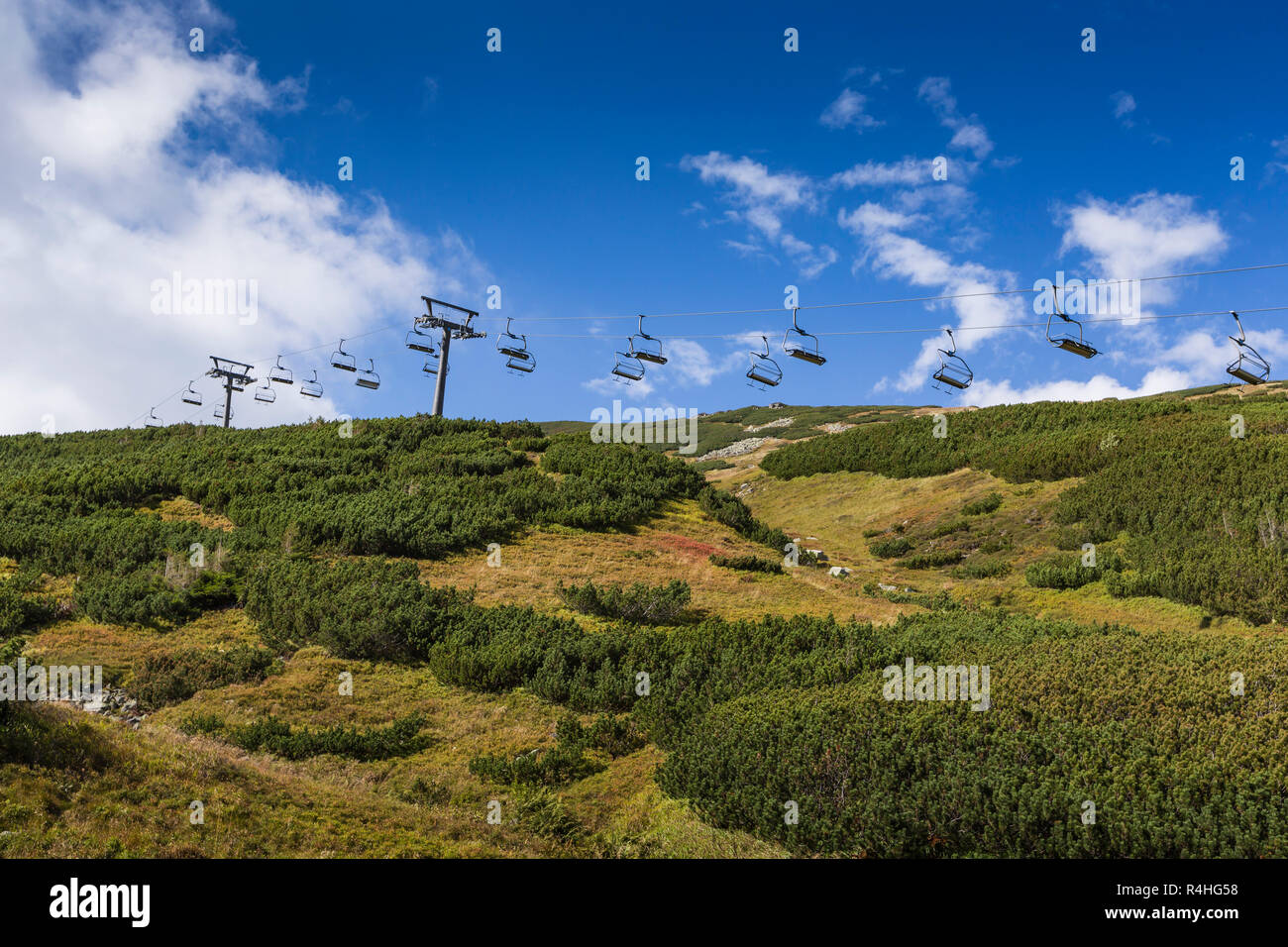 Seilbahn in Kasprowy Wierch Spitze in der hohen Tatra, Polen. Stockfoto