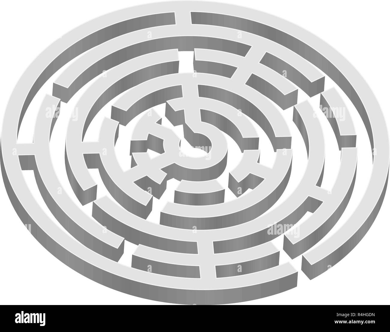 Runde 3d Labyrinth Stock Vektor