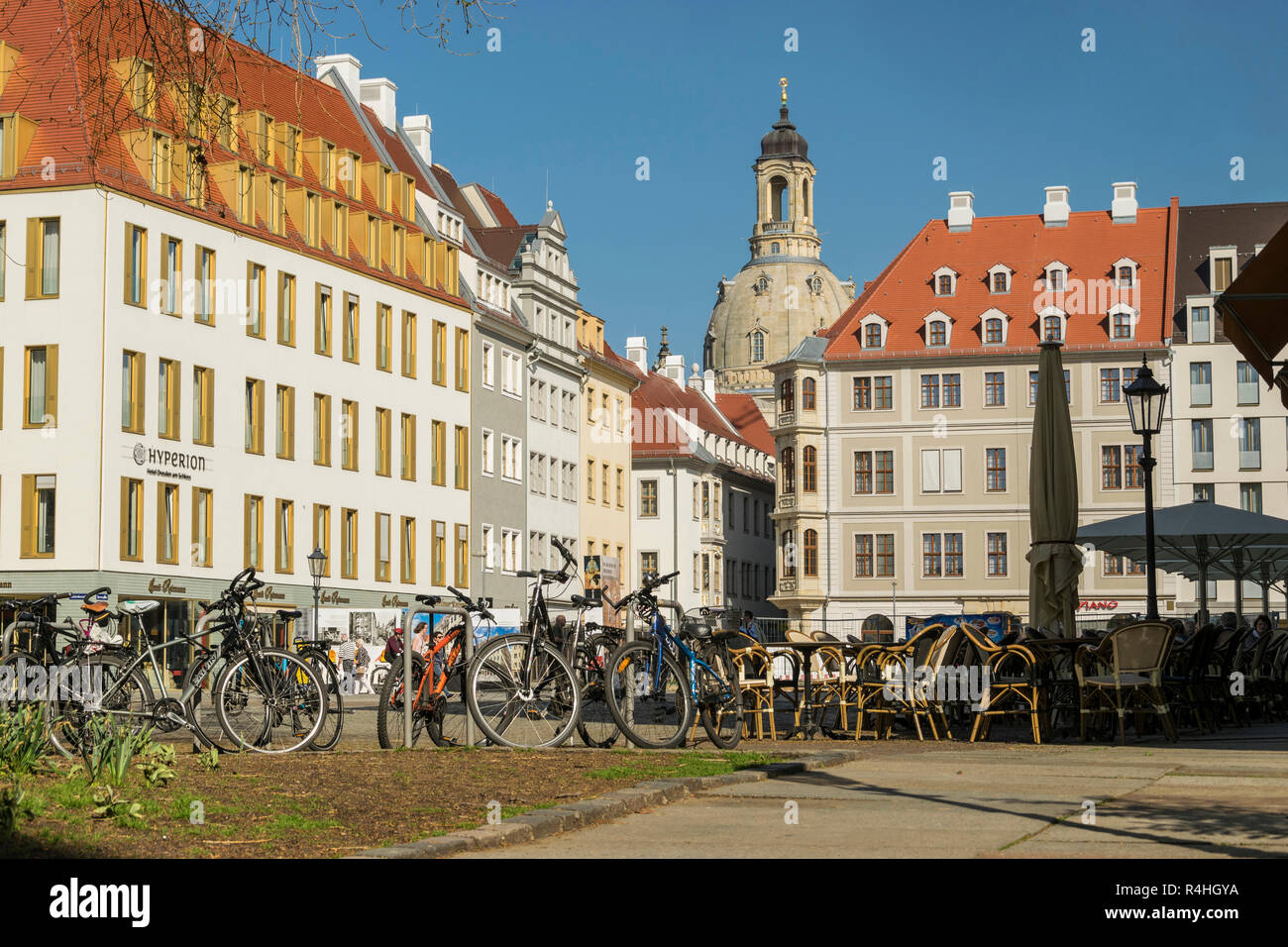 Dresden, neue Gebäude in der Schlossstraße, lane Sporer und Zöllner Lane, Neubauten eine Schlossstraße, Sporergasse und Schössergasse Stockfoto