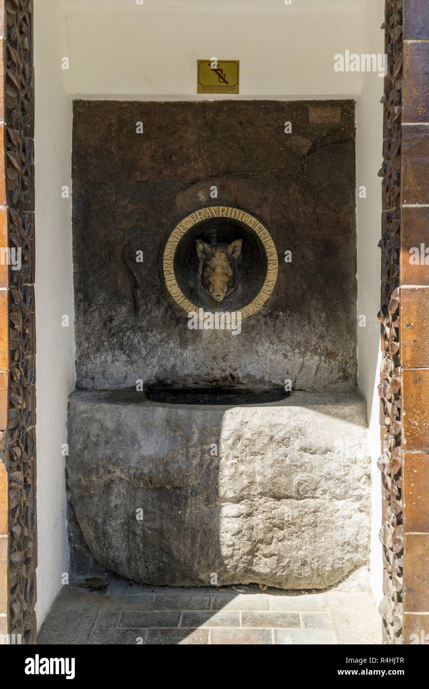 Kurort Teplice, primären Quellen Pravrídlo im Health Resort Komplex, Beethoven, Urquelle Pravrídlo bin Kurkomplex Beethoven Stockfoto