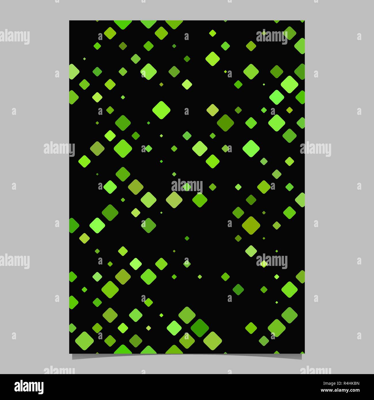 Grüne geometrische Diagonalen quadratischen Muster Seite Vorlage Stock Vektor