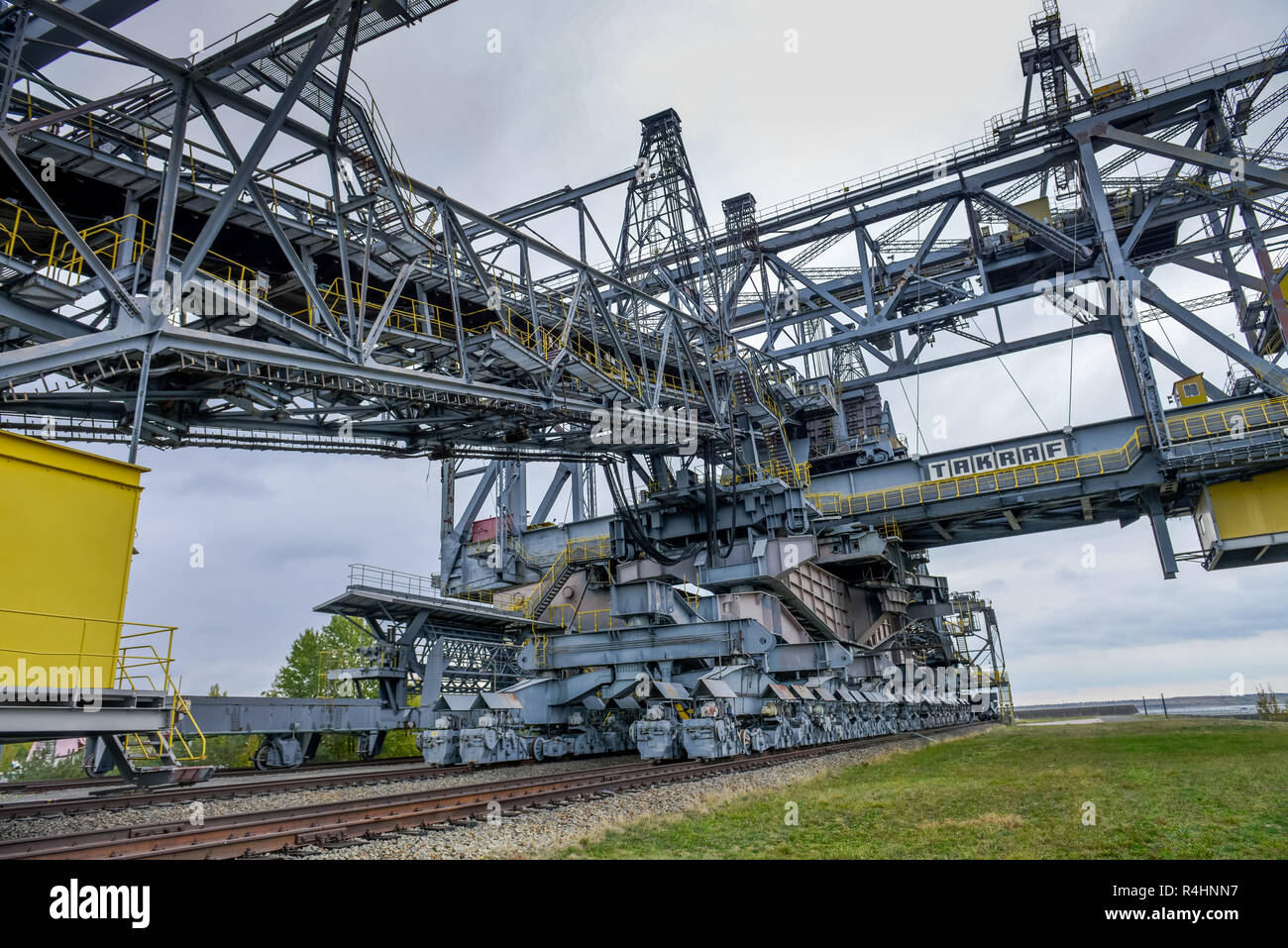 Das Besucherbergwerk Abraumförderbrücke F60, Licht, Landkreis Elbe Elster, Brandenburg, Deutschland, Besucherbergwerk Abraumförderbr Stockfoto