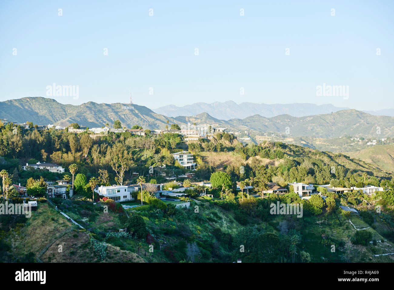 Häuser in den Hügeln in Hollywood, USA Stockfoto