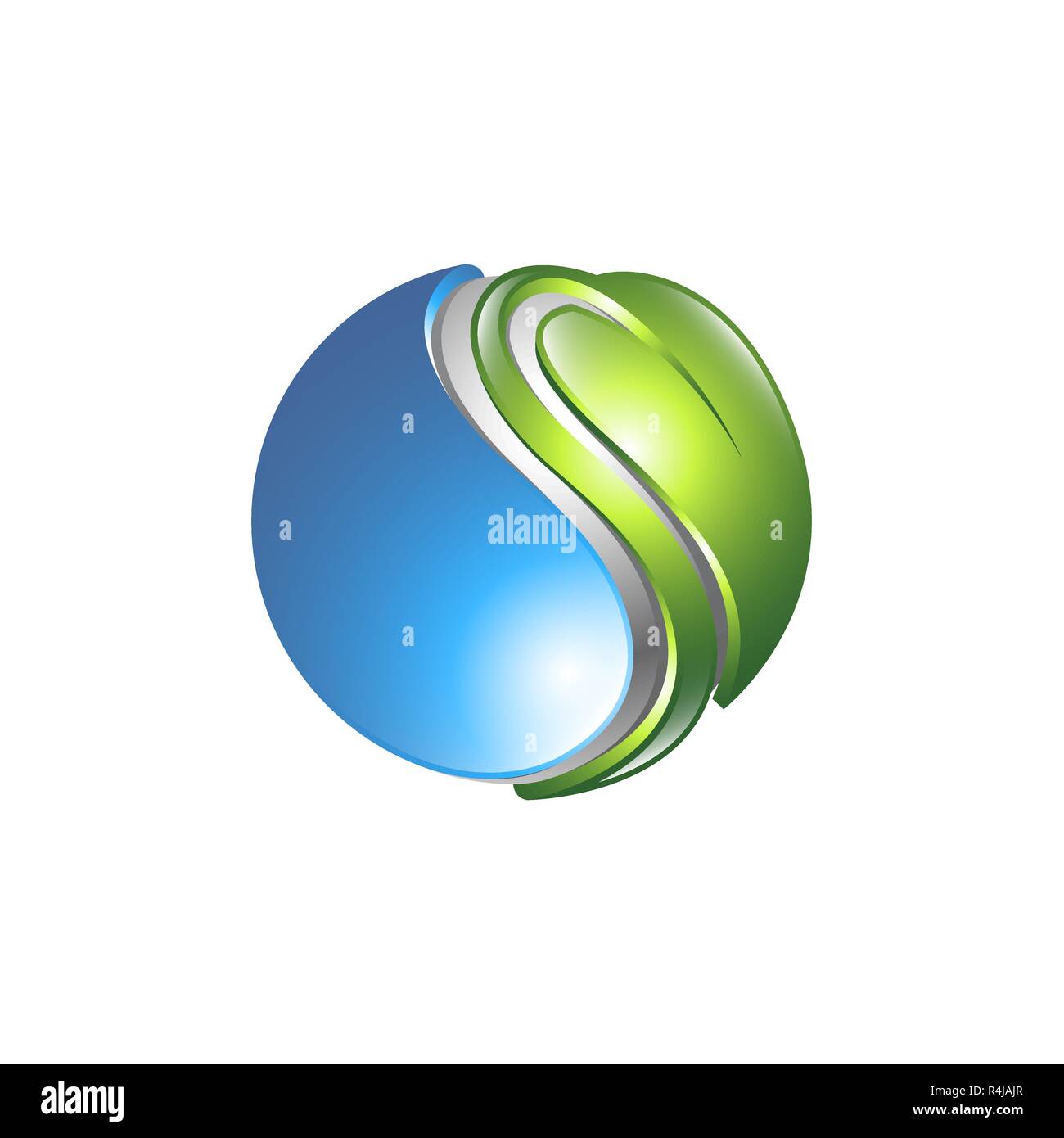 Ökologie Logo. Eco World Green leaf Energiesparlampe Symbol. Umweltfreundliche Konzept für Firmenlogo. Vektor Stock Vektor